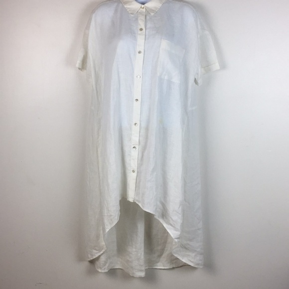 Elieen Fisher Tunic Womens Small High Low Button F - Picture 1 of 7